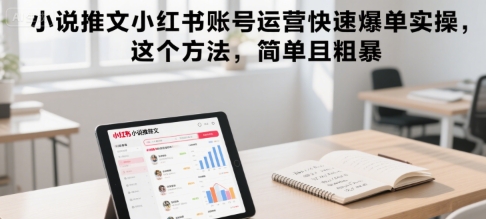 小说推文小红书账号运营快速爆单实操，这个方法，简单且粗暴-骏阁网