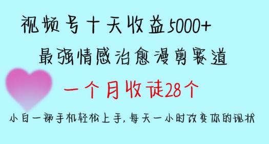 十天收益5000+，多平台捞金，视频号情感治愈漫剪，一个月收徒28个，小白一部手机轻松上手【揭秘】-骏阁网