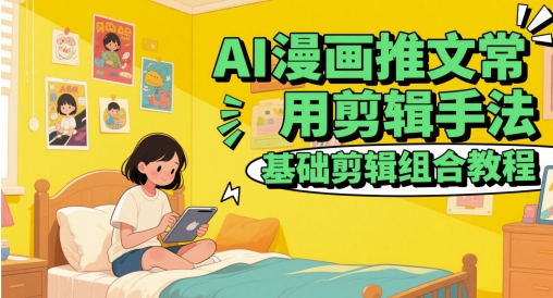 AI漫画推文常用剪辑手法，基础剪辑组合教程-骏阁网