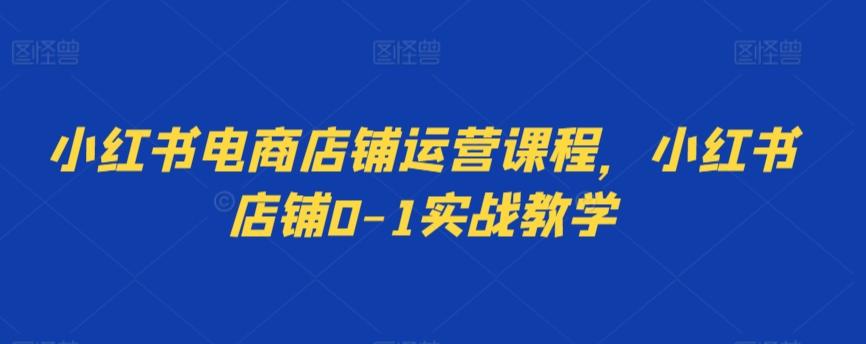 小红书电商店铺运营课程，小红书店铺0-1实战教学-骏阁网