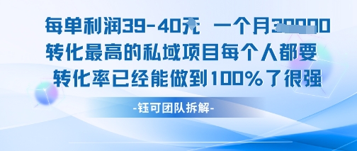 每单利润40一个月7k+转化最高的私域项目，每个人都要的产品转化率已经能做到100%-骏阁网