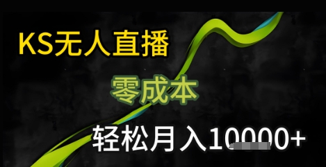 KS无人直播25年最新玩法，只需一部手机，轻松月入1W+【揭秘】-骏阁网