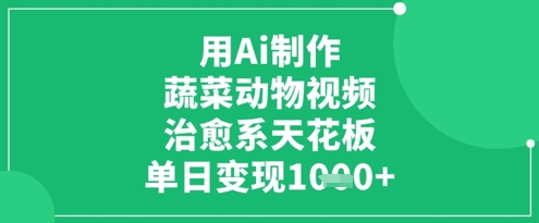 408b149bf1457369477809dc609ee461.jpeg 用Ai制作蔬菜动物视频,治愈系天花板,单日变现1k