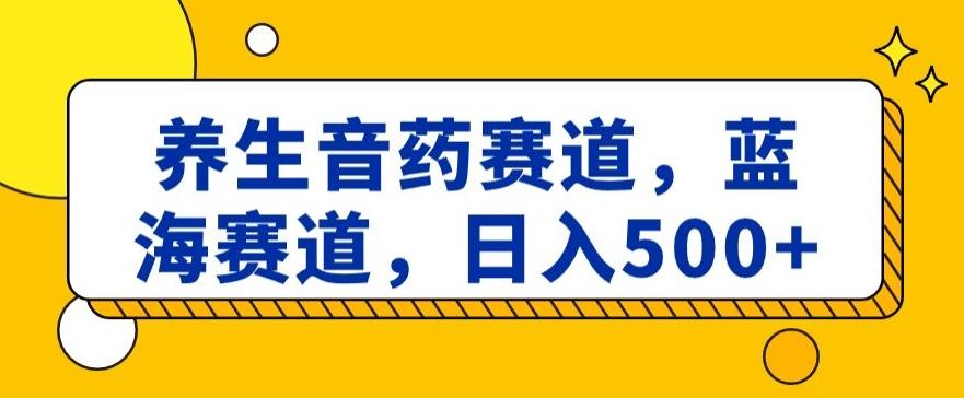 养生音药赛道，蓝海赛道，日入500+【揭秘】-骏阁网