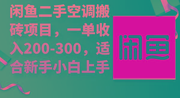 (9539期)闲鱼二手空调搬砖项目，一单收入200-300，适合新手小白上手-骏阁网