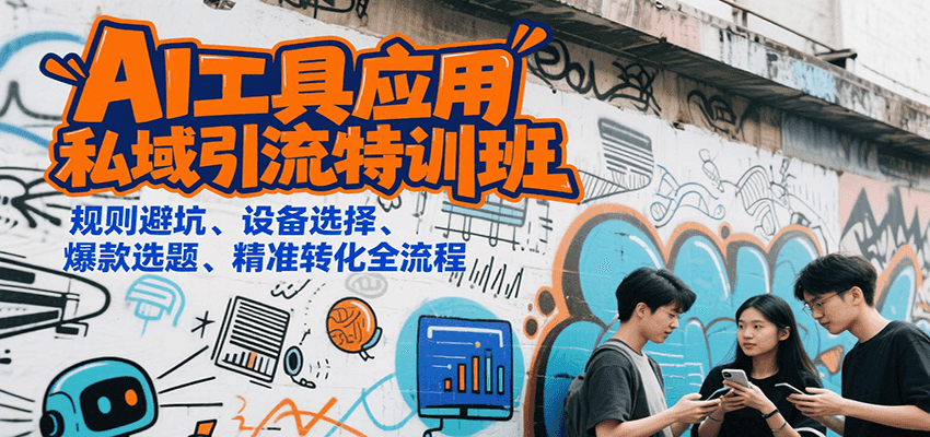 AI工具应用私域引流特训班，规则避坑、设备选择、爆款选题、精准转化全流程-骏阁网