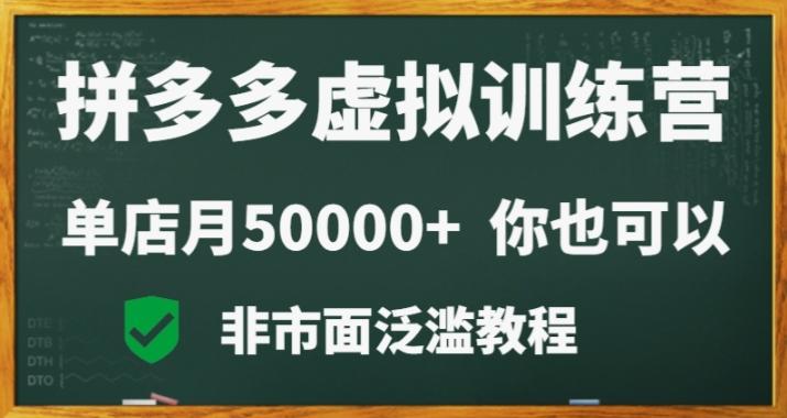 拼多多虚拟电商训练营月入30000+你也行，暴利稳定长久，副业首选-骏阁网