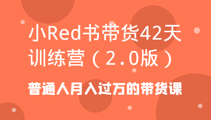 小Red书带货42天训练营(2.0版)普通人月入过万的带货课-骏阁网