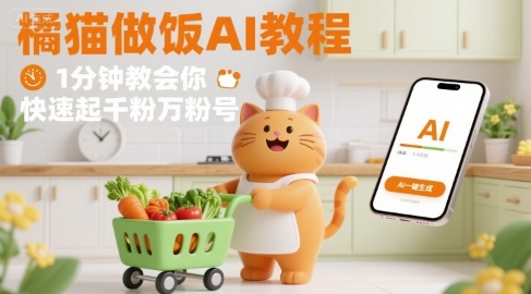 53ba0900a9412ddbd6e4944c729189b1.jpeg 有趣的橘猫买菜做饭视频,用AI一键搞定,1分钟教会你,快速起千粉万粉号