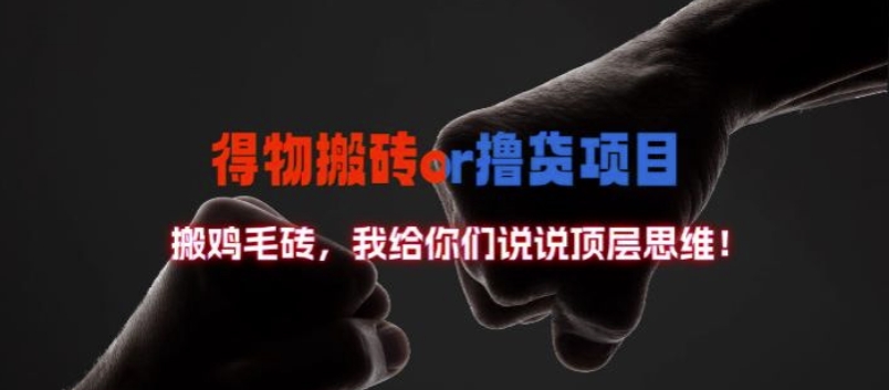 得物搬砖撸货项目?掰下数据，我给你们说说顶层思维【揭秘】-骏阁网
