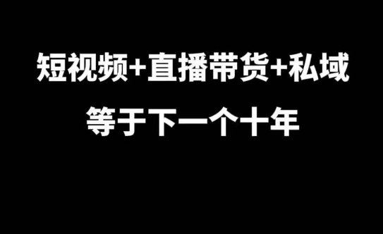 短视频+直播带货+私域等于下一个十年，大佬7年实战经验总结-骏阁网