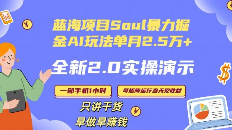 Soul怎么做到单月变现25000+全新2.0AI掘金玩法全程实操演示小白好上手【揭秘】-骏阁网