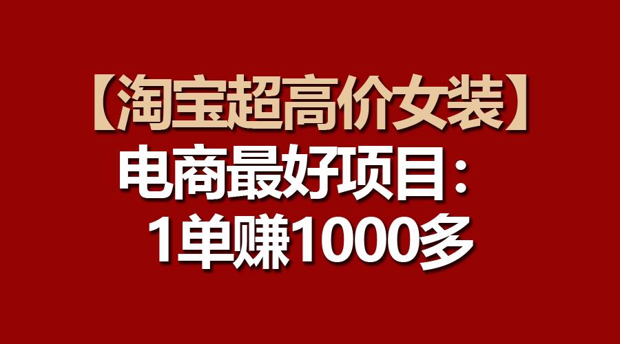 【淘宝超高价女装】电商最好项目：一单赚1000多-骏阁网