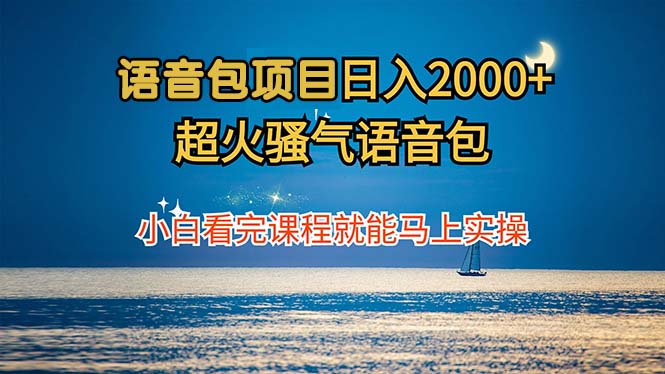 语音包项目 日入2000+ 超火骚气语音包小白看完课程就能马上实操-骏阁网