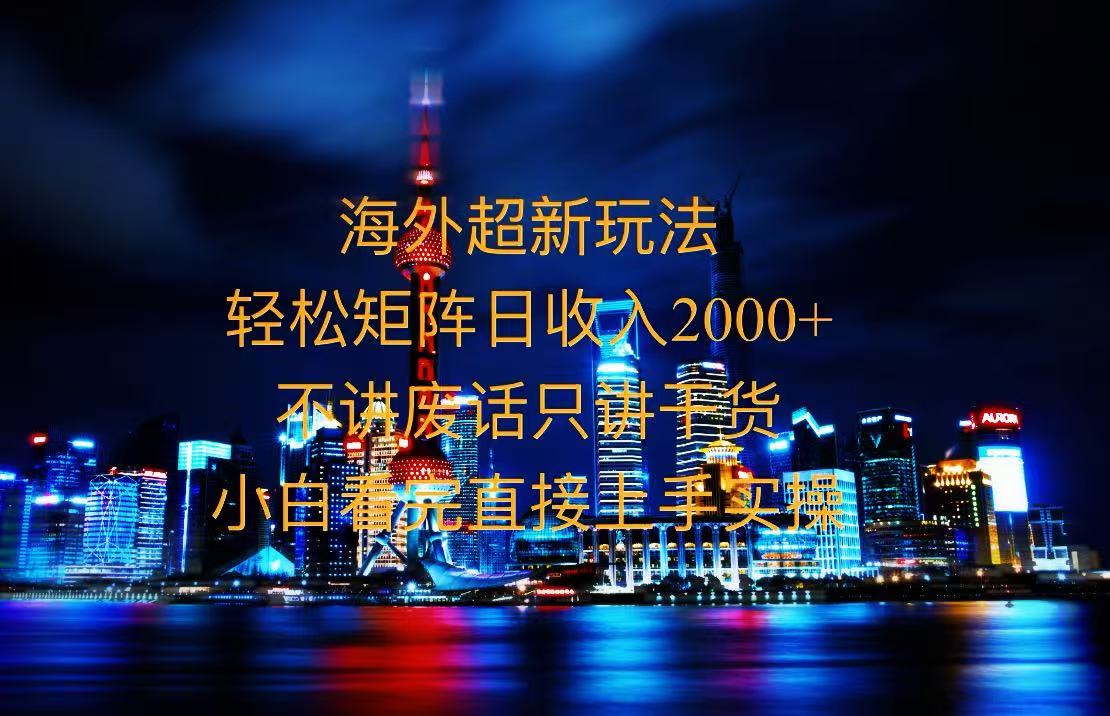 2025全新海外暴力玩法，操作简单，小白轻松上手-骏阁网