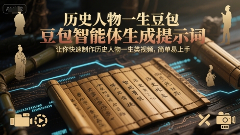 历史人物一生豆包智能体生成提示词，让你快速制作历史人物一生类视频，简单易上手-骏阁网