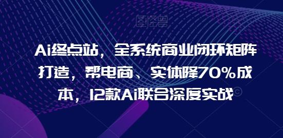 Ai终点站，全系统商业闭环矩阵打造，帮电商、实体降70%成本，12款Ai联合深度实战-骏阁网
