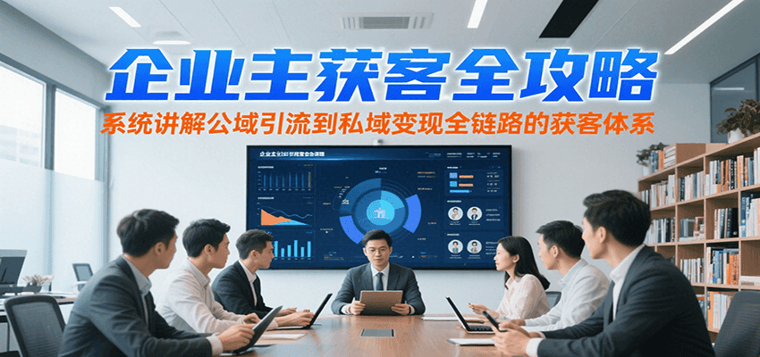 66f2c1586c03e6a189e6002b6734b203.png 企业主获客全攻略,系统讲解公域引流到私域变现全链路的获客体系
