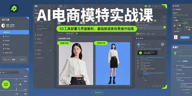 6b55df33e976f4c182119042ea916dcb.jpeg AI电商模特实战课,SD工具部署与界面解析,基础换装换背景操作指南