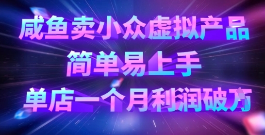 咸鱼卖小众虚拟产品，简单易上手，单店一个月利润破W-骏阁网