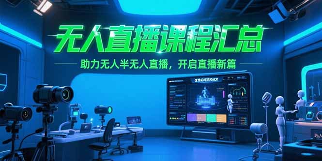 6c7cce10650895cb561f1c50dc6d88a7.jpeg 无人直播课程汇总,含非实时防风技术,助力无人半无人直播,开启直播新篇