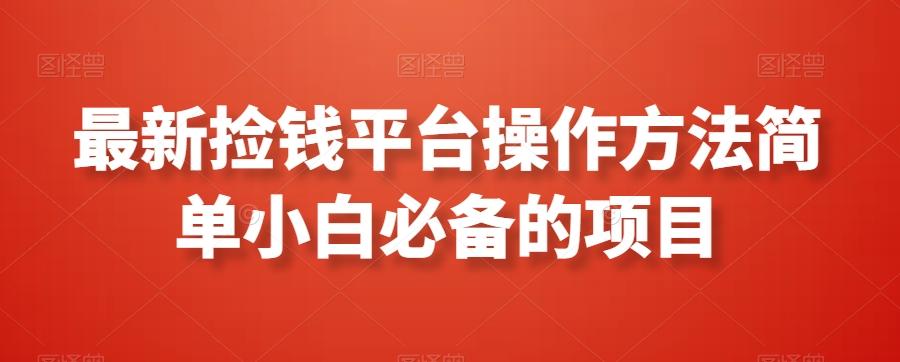 最新捡钱平台操作方法简单小白必备的项目-骏阁网