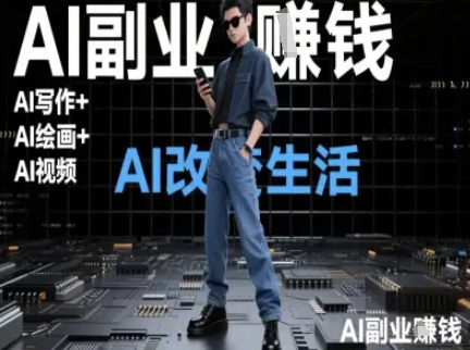 AI改变生活(Ai写作+AI绘画+Ai视频)，AI副业挣钱-骏阁网