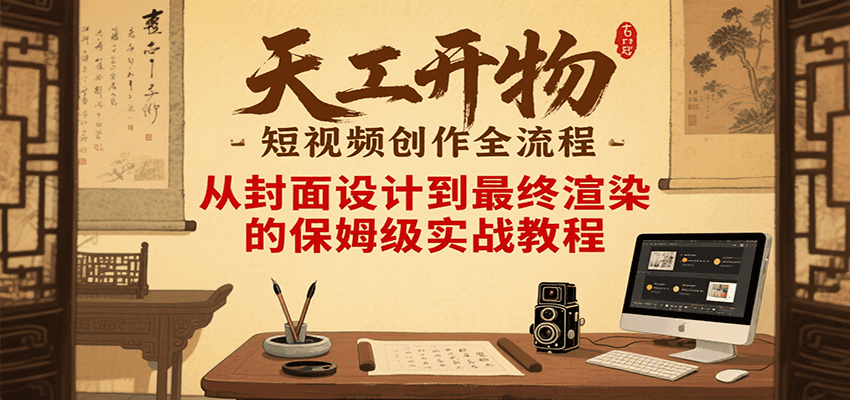 7939d5543f6b54281350ca6c49f9bd57.png 天工开物短视频创作全流程,从封面设计到最终渲染的保姆级实战教程