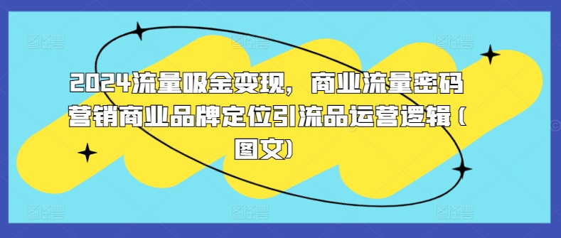 2024流量吸金变现，商业流量密码营销商业品牌定位引流品运营逻辑(图文)-骏阁网