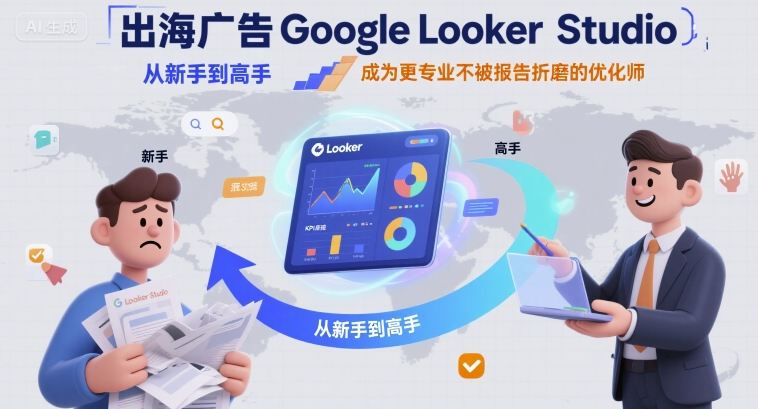 出海广告Google Looker Studio从新手到高手，成为更专业不被报告折磨的优化师-骏阁网