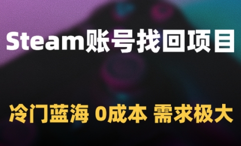 Steam账号找回项目，冷门蓝海，0成本，需求极大-骏阁网