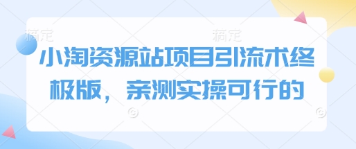 小淘资源站项目引流术终极版，亲测实操可行的-骏阁网