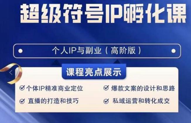 8b5681de4243f98f74ab59b433ff3413.jpeg 超级符号IP孵化高阶课,建立流量思维底层逻辑,打造属于自己IP(51节课)