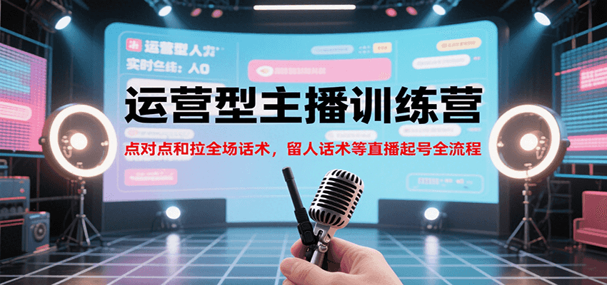 运营型主播训练营，点对点和拉全场话术，留人话术等直播起号全流程(更新8月)-骏阁网