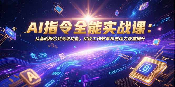 AI指令全能实战课：从基础概念到高级功能，实现工作效率和创造力双重提升-骏阁网