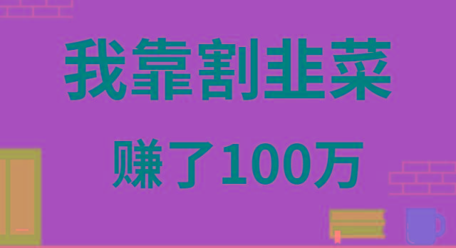 我靠割韭菜赚了 100 万-骏阁网