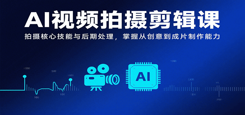 AI视频拍摄剪辑课，拍摄核心技能与后期处理，掌握从创意到成片制作能力-骏阁网