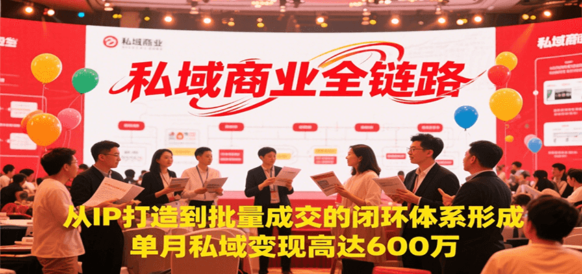 私域商业全链路，从IP打造到批量成交的闭环体系形成，单月私域变现600万-骏阁网