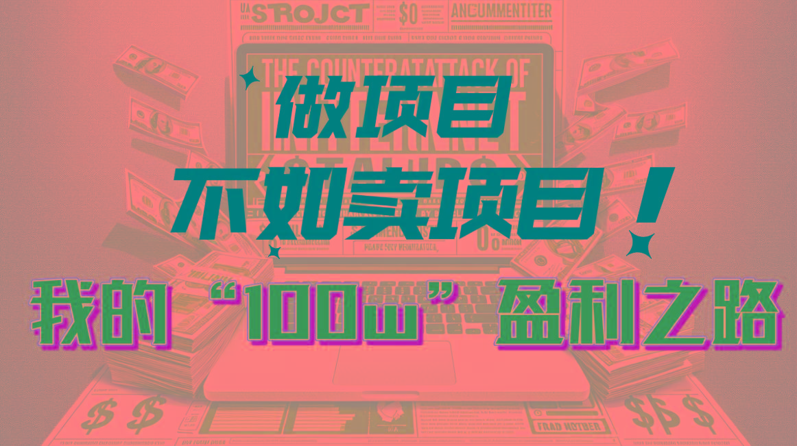 为什么做项目不如卖项目？我的100W+盈利之路-骏阁网