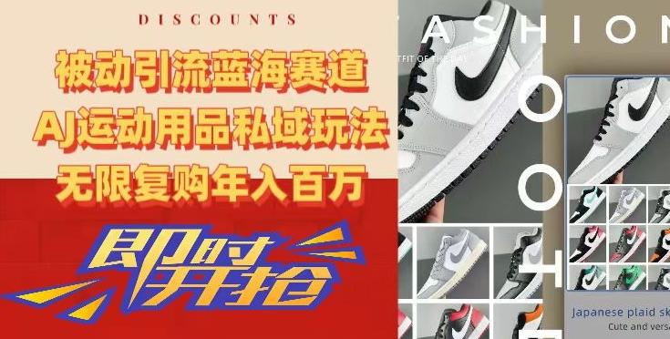 9857f29e488fb79cf6d75e62fb1f8bf4.jpeg 被动引流蓝海赛道,AJ运动用品私域玩法,无限复购年入百万【揭秘】
