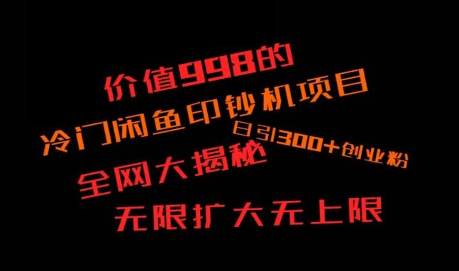 闲鱼流量印钞机项目大揭秘，日引300+创业粉，保姆级实操教程-骏阁网