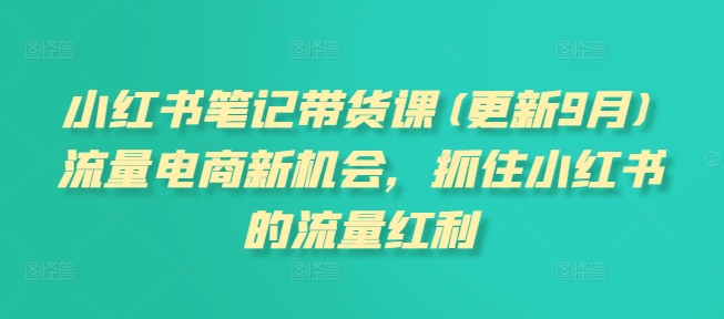 小红书笔记带货课(更新25年5月)流量电商新机会，抓住小红书的流量红利-骏阁网