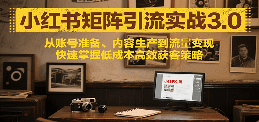 小红书矩阵引流3.0，从账号准备、内容生产到流量变现，快速掌握低成本高效获客策略-骏阁网