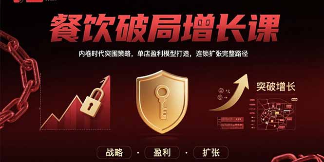 餐饮破局增长课：内卷时代突围策略，单店盈利模型打造，连锁扩张完整路径-骏阁网