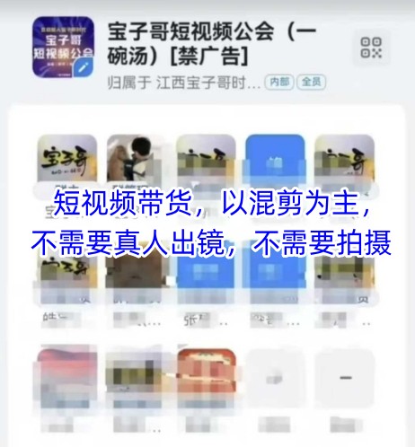 宝子哥头部团队短视频带货，以混剪为主，不需要真人出镜，不需要拍摄【更新6月】-骏阁网