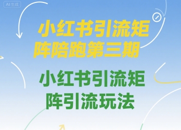 小红书引流矩阵陪跑第三期，小红书引流矩阵引流玩法-骏阁网