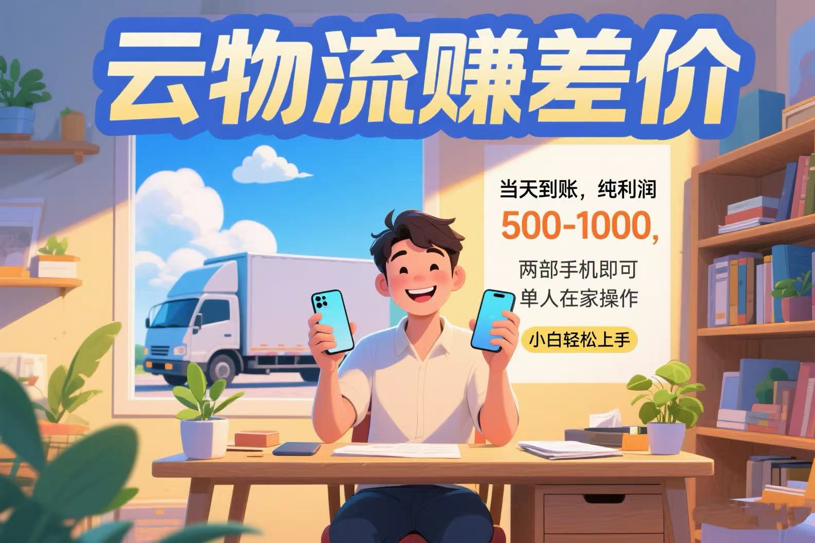 云物流赚差价 当天到账纯利润500-1000 两部手机即可 可单人在家操作 小…-骏阁网