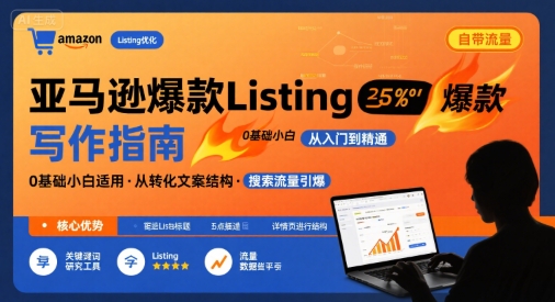 亚马逊爆款Listing写作方法，亚马逊0基础小白也能写爆款自带流量的Listing-骏阁网