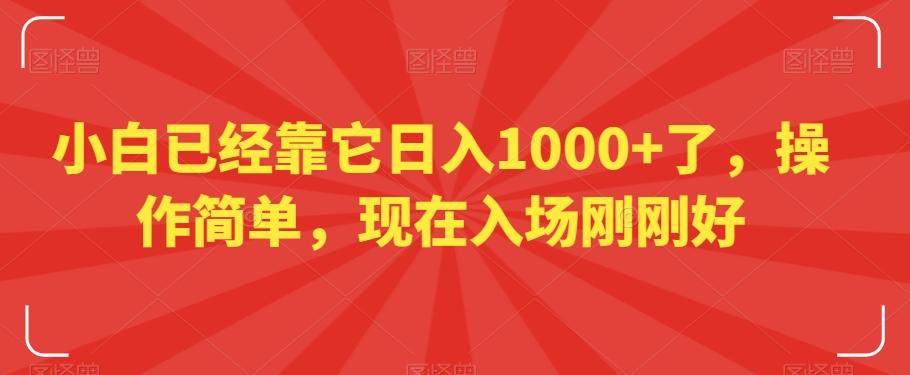 小白已经靠它日入1000+了，操作简单，现在入场刚刚好【揭秘】-骏阁网