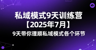 私域模式9天训练营【2025年7月】​9天带你理顺私域模式各个环节-骏阁网